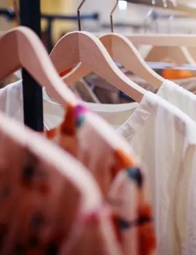 clothes on clothing rack